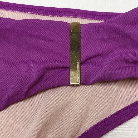 Victorias Secret Bikini Bottoms Size XS Forever Hipster Solid Purple Gold Slide - Picture 5 of 6